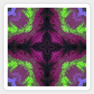 Psychedelic Kaleidoscope Purple and Green Sticker